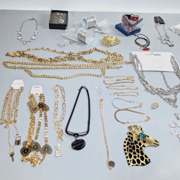 Jewelry Lot Waist Chain Bracelet Necklace Rings Brooch Jewel Chain Making Craft - Picture 2 of 12